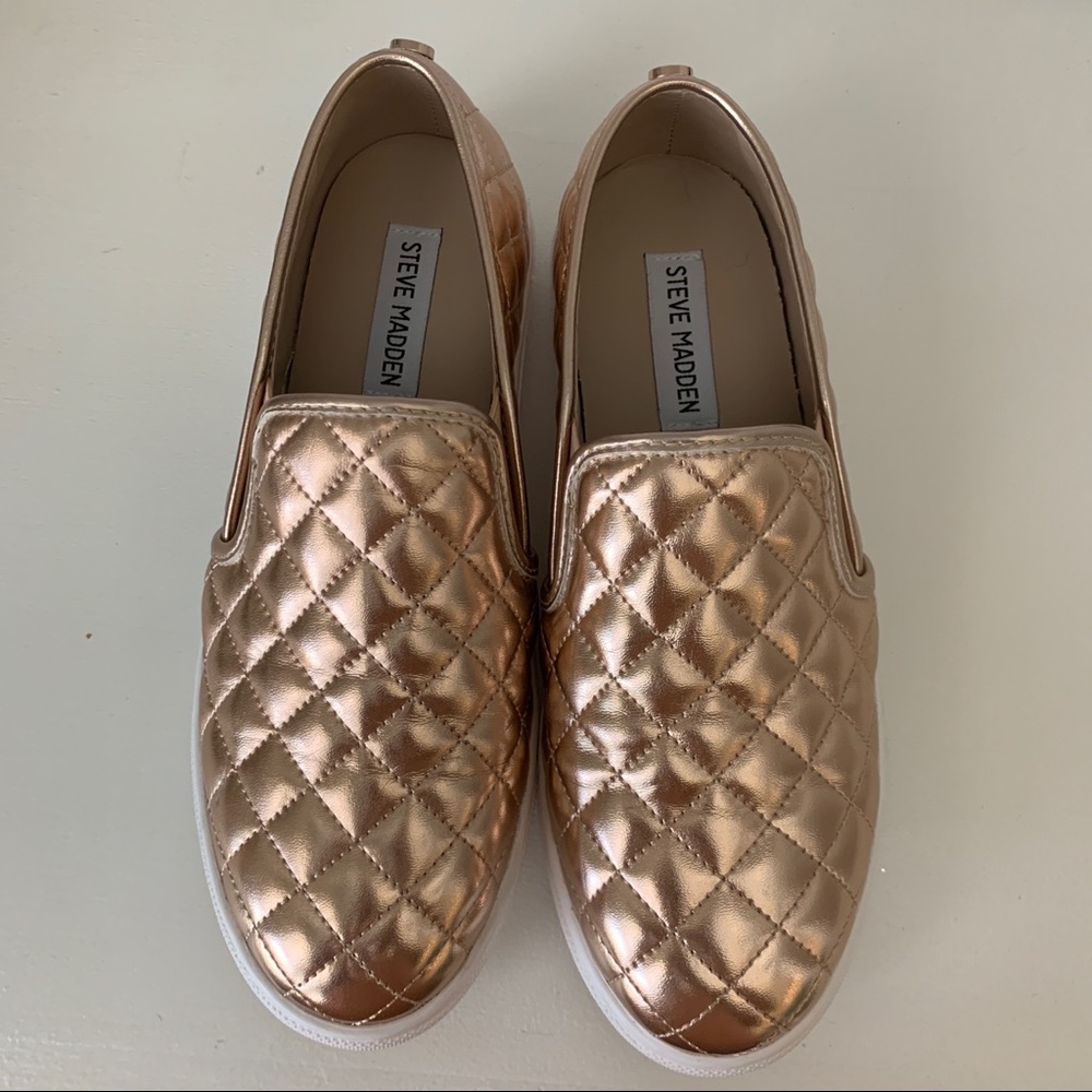 Steve Madden slip on sneakers in rose gold